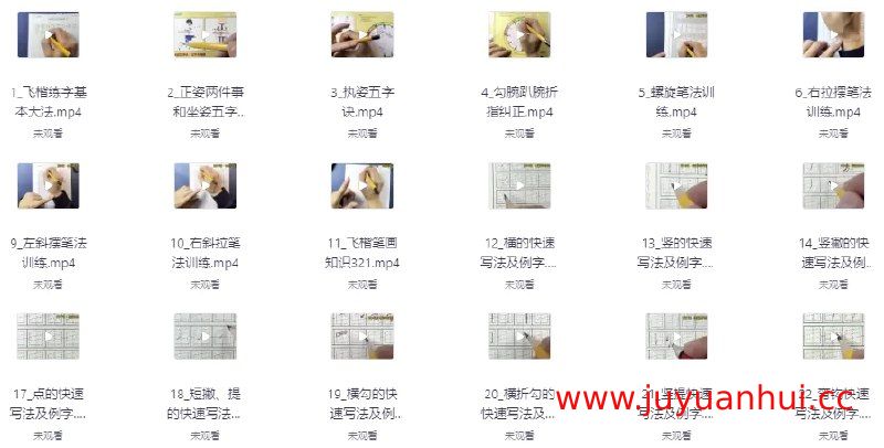 飞楷实用练字“9合1”全体系课 - 硬笔书法结构技法视频教程【夸克网盘下载】