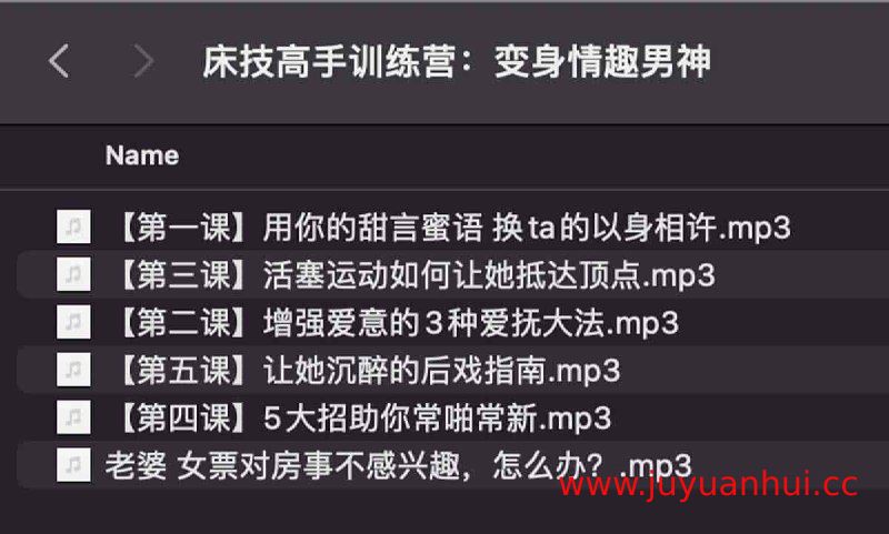 两性关系提升：床技高手训练营音频课程