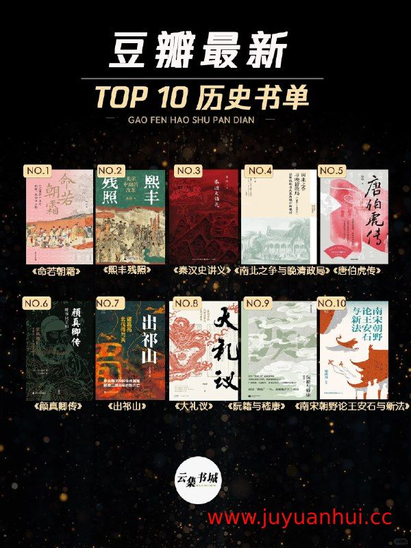 豆瓣历史书单合集：二十四史精华、资治通鉴等经典历史著作 (EPUB/MOBI/AZW3) 【夸克网盘下载】