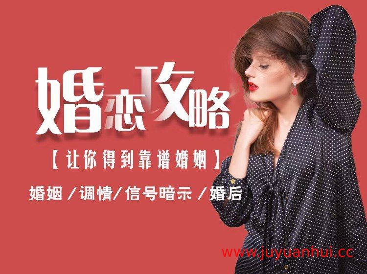 婚恋关系建立指南：择偶策略、沟通技巧与矛盾化解 视频课程【夸克网盘下载】